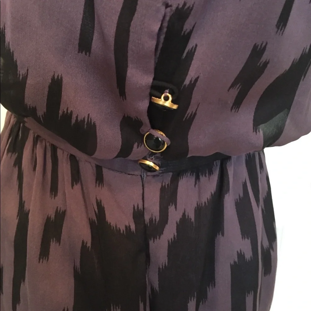 SHOSHANNA DRESS BLOUSON MINI PURPLE BLACK SILK  Size 2
